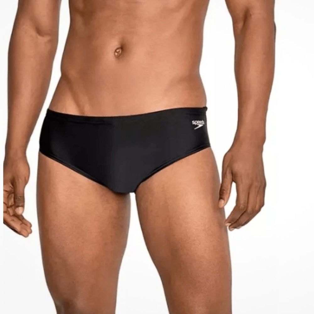 SPEEDO Youth Solid Powerflex Eco Brief, New Black, Size 28, NWOT